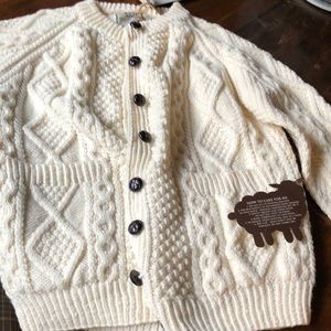 Irish Aran fisherman  cardigan sweater